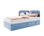 Praktisches Bett 100x200 cm mit Bettkasten, gepolstertes Eckbett universal, KEVIN 2R
