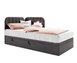 Praktisches Bett 100x200 cm mit Bettkasten, gepolstertes Eckbett universal, KEVIN 2R Praktisches Bett 100x200 cm mit Bettkasten, gepolstertes Eckbett universal, KEVIN 2R