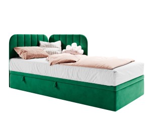 KEVIN 2R Praktisches Bett 100x200 cm mit Bettkasten, gepolstertes Eckbett universal