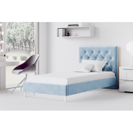 Polsterbett, Einzelbett, Kopfteil gesteppt mit Knöpfen, ohne Bettkasten, JASMINA