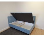 Polsterbett 80x200 cm mit Bettkasten, Cord LINCOLN, Füße aus Eichenholz, TOMAS Polsterbett 80x200 cm mit Bettkasten, Cord LINCOLN, Füße aus Eichenholz, TOMAS