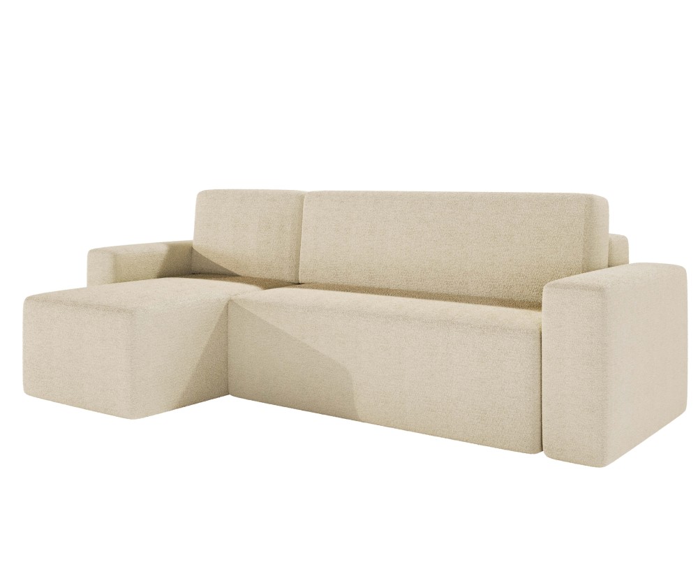Modernes Ecksofa in L-Form mit Schlaffunktion und Bettkasten, Stoff VIBE, NESTO N5