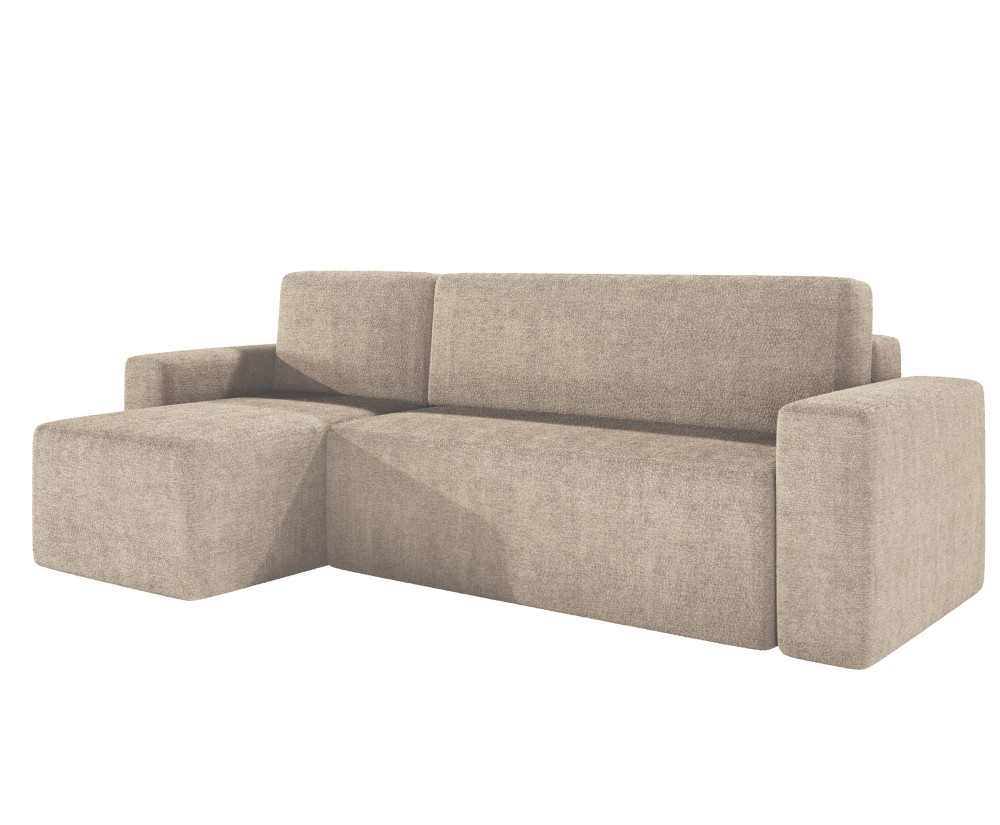 Modernes Ecksofa in L-Form mit Schlaffunktion und Bettkasten, Stoff VIBE, NESTO N5