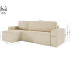 Modernes Ecksofa in L-Form mit Schlaffunktion und Bettkasten, Stoff VIBE, NESTO N5 Modernes Ecksofa in L-Form mit Schlaffunktion und Bettkasten, Stoff VIBE, NESTO N5