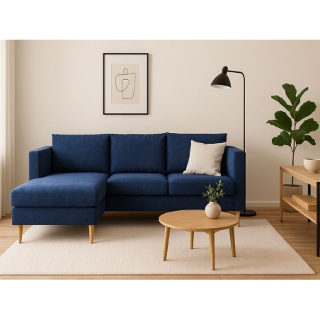 TRIVIO N4 Ecksofa im skandinavischen Stil, lose Rückenkissen inklusive, mit Schlaffunktion und Bettkasten, Ottomane L/R