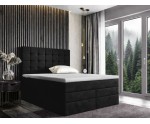 Boxspringbett 140x200 cm, Ehebett mit Bettkasten, Kopfteil gesteppt für Dachschräge, MAGNUS 2B DUO