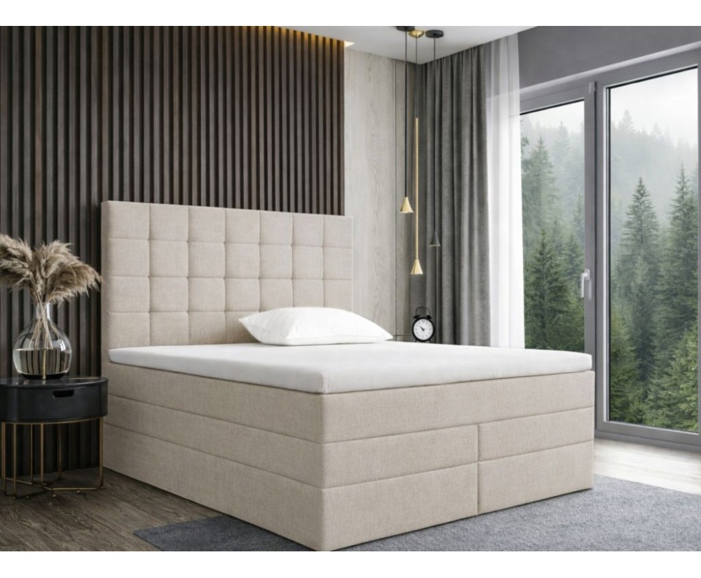 Kontinentalbett 160x200 cm, Doppelbett mit Bettkasten, hohes Kopfteil gesteppt, MAGNUS 2B DUO Kontinentalbett 160x200 cm, Doppelbett mit Bettkasten, hohes Kopfteil gesteppt, MAGNUS 2B DUO