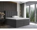 Kontinentalbett 160x200 cm, Doppelbett mit Bettkasten, hohes Kopfteil gesteppt, MAGNUS 2B DUO