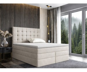 Komfortbett 180x200 cm, Boxspringbett mit Bettkasten, hohes Kopfteil gesteppt, MAGNUS 2B DUO
