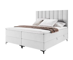 Großes Boxspringbett in Überlänge 180x220 cm für Schlafzimmer, Ehebett mit Bettkasten, Doppelbett BARCELONA 1M