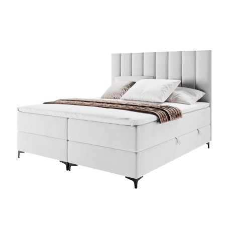 Großes Boxspringbett in Überlänge 180x220 cm für Schlafzimmer, Ehebett mit Bettkasten, Doppelbett BARCELONA 1M