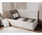 Einzelbett 100x200 cm mit verstellbarem Lattenrost für Senioren, Polsterbett mit Verstellfunktion per Fernbedienung, CARLOS SE