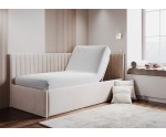 Einzelbett 100x200 cm mit verstellbarem Lattenrost für Senioren, Polsterbett mit Verstellfunktion per Fernbedienung, CARLOS SE