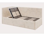 Einzelbett 100x200 cm mit verstellbarem Lattenrost für Senioren, Polsterbett mit Verstellfunktion per Fernbedienung, CARLOS SE