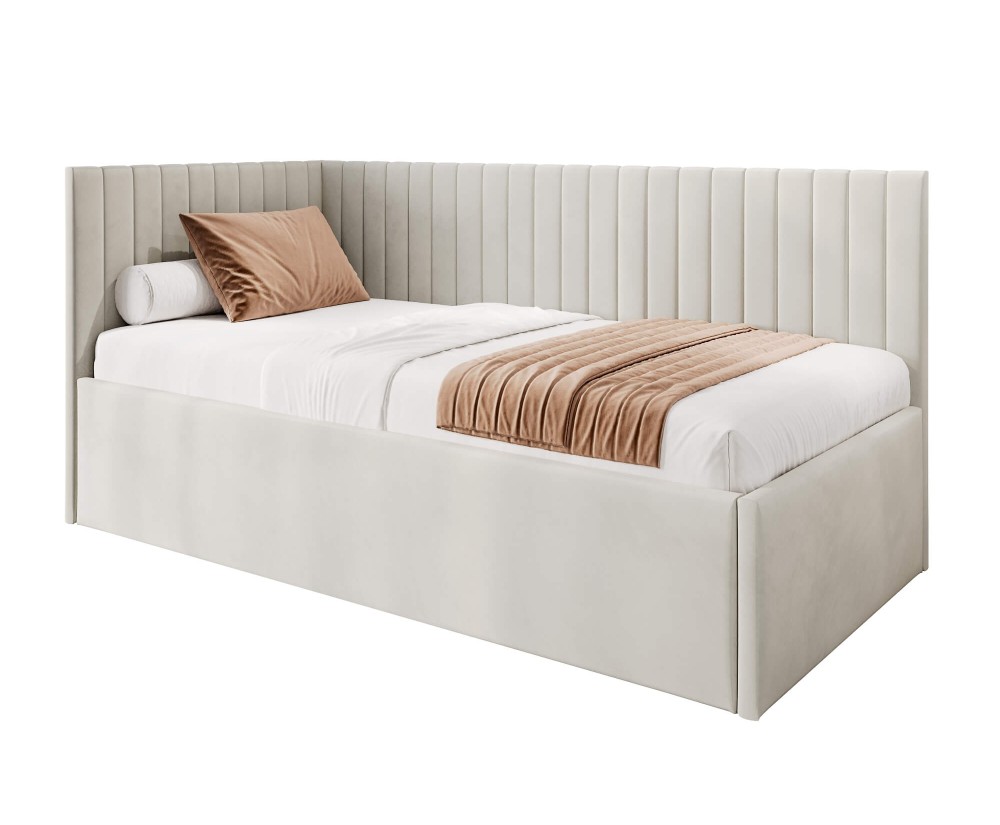 Einzelbett 100x200 cm mit verstellbarem Lattenrost für Senioren, Polsterbett mit Verstellfunktion per Fernbedienung, CARLOS SE
