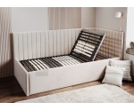Polsterbett 120x200 cm mit verstellbarem Lattenrost für Seniorenzimmer, Einzelbett verstellbar per Fernbedienung, CARLOS SE