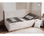 Polsterbett 120x200 cm mit verstellbarem Lattenrost für Seniorenzimmer, Einzelbett verstellbar per Fernbedienung, CARLOS SE