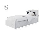 DANIEL SM02 Einzelbett 120x200 cm, Singlebett mit Bettkasten, Lattenrost mit Metallrahmen