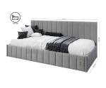 Designbett 120x200 cm mit Stauraum und niedriger Rückenlehne, ohne Matratze, Polsterbett NATAN SM 02