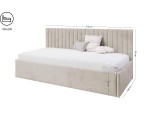 Einzelbett 100x200 cm für Jugendzimmer mit eleganter Seitenblende, Bett für Dachschräge, MARCEL SM 02