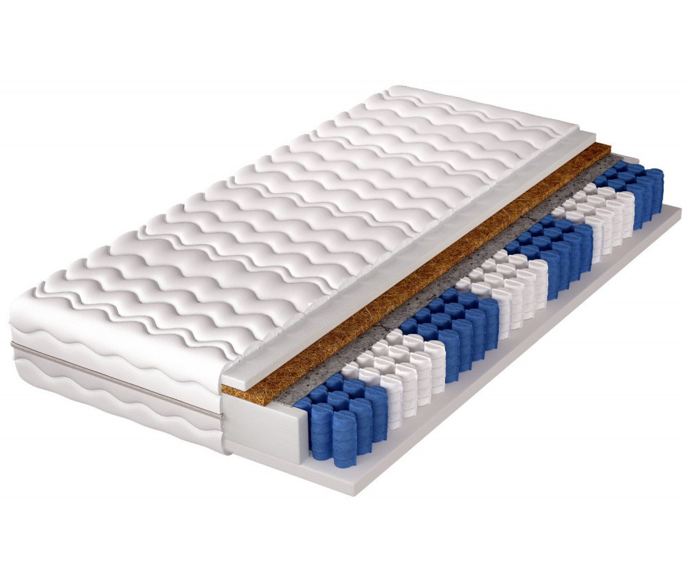 SENTO DK-10 Doppelseitige Taschenfederkernmatratze 80x180 cm für Jugendbetten, mit Schaumstoff und Kokos