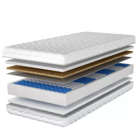 SENTO DK-10 Doppelseitige Taschenfederkernmatratze 80x180 cm für Jugendbetten, mit Schaumstoff und Kokos