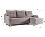 Modernes Ecksofa mit Schlaffunktion und Bettkasten, Stoff CASTEL 20, Ottomane universal, DORIS