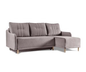 Modernes Ecksofa mit Schlaffunktion und Bettkasten, Stoff CASTEL 20, Ottomane universal, DORIS