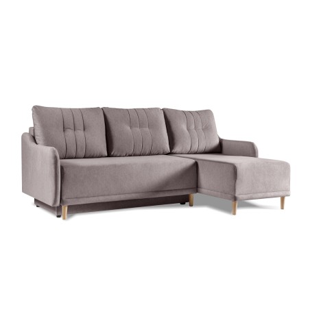 Modernes Ecksofa mit Schlaffunktion und Bettkasten, Stoff CASTEL 20, Ottomane universal, DORIS