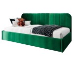 Jugendbett 90x200 cm mit abgerundeter Rückenlehne, Lattenrost und Bettkasten, Bett für Dachschräge, FRANKO SM 02 Jugendbett 90x200 cm mit abgerundeter Rückenlehne, Lattenrost und Bettkasten, Bett für Dachschräge, FRANKO SM 02