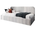 Jugendbett 90x200 cm mit abgerundeter Rückenlehne, Lattenrost und Bettkasten, Bett für Dachschräge, FRANKO SM 02 Jugendbett 90x200 cm mit abgerundeter Rückenlehne, Lattenrost und Bettkasten, Bett für Dachschräge, FRANKO SM 02