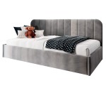 Polsterbett 100x200 cm für Jugendzimmer mit abgerundeter Seitenblende, Lattenrost und Stauraum, FRANKO SM 02 Polsterbett 100x200 cm für Jugendzimmer mit abgerundeter Seitenblende, Lattenrost und Stauraum, FRANKO SM 02