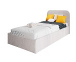Einzelbett 90x200 cm für Jugendzimmer mit gepolstertem Kopfteil, Farbvarianten, ZUMA SM 02 Einzelbett 90x200 cm für Jugendzimmer mit gepolstertem Kopfteil, Farbvarianten, ZUMA SM 02