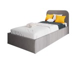 Einzelbett 90x200 cm für Jugendzimmer mit gepolstertem Kopfteil, Farbvarianten, ZUMA SM 02