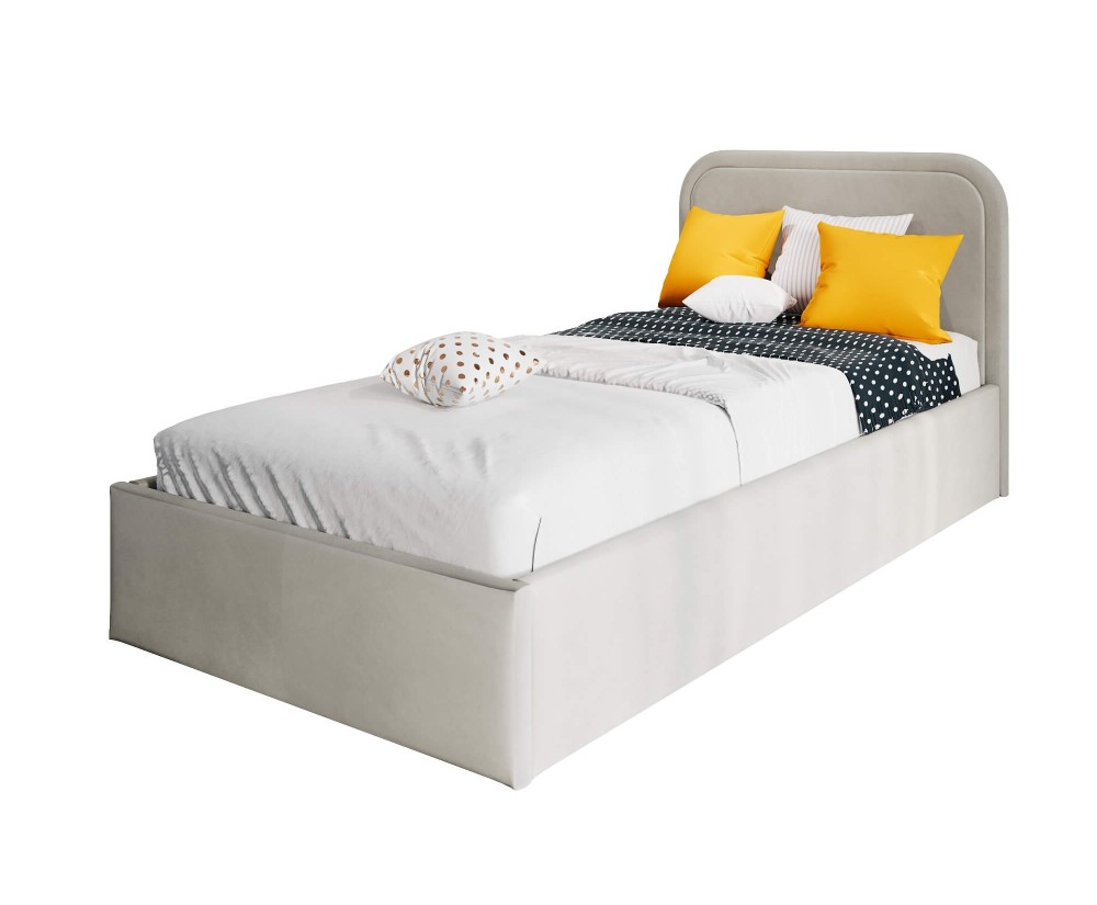 Singlebett 120x200 cm mit Lattenrost und Bettkasten, Farbvarianten, ZUMA SM 02