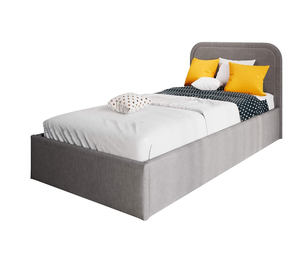 Singlebett 120x200 cm mit Lattenrost und Bettkasten, Farbvarianten, ZUMA SM 02