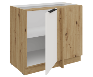 ARKADIA K3 Küchenunterschrank 105 DN 1F BB, Eckschrank weiß / Artisan