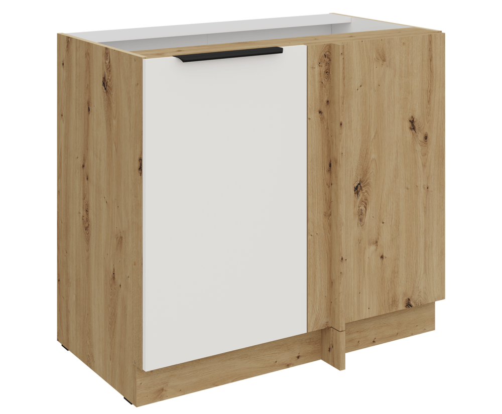 ARKADIA K3 Küchenunterschrank 105 DN 1F BB, Eckschrank weiß / Artisan
