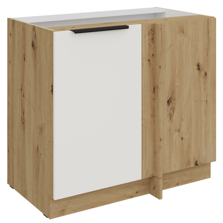 ARKADIA K3 Küchenunterschrank 105 DN 1F BB, Eckschrank weiß / Artisan