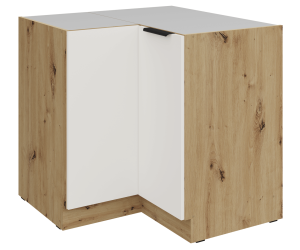 ARKADIA K3 Kücheneckschrank 90x90 DN 2F BB, Unterschrank weiß / Artisan