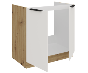 ARKADIA K3 Spülenunterschrank 80 ZL 2F BB, Unterschrank weiß / Artisan