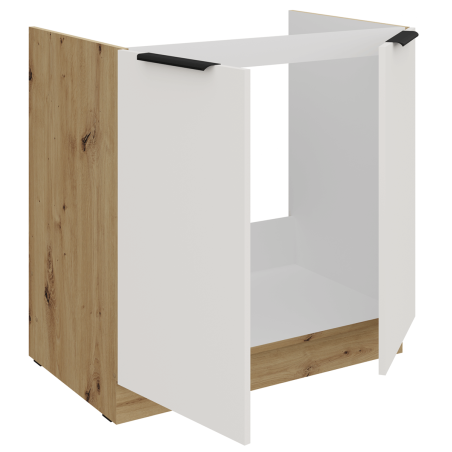 ARKADIA K3 Spülenunterschrank 80 ZL 2F BB, Unterschrank weiß / Artisan
