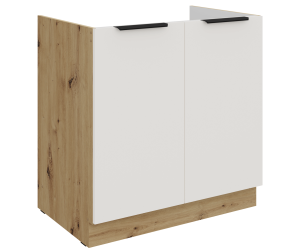 ARKADIA K3 Spülenunterschrank 80 ZL 2F BB, Unterschrank weiß / Artisan