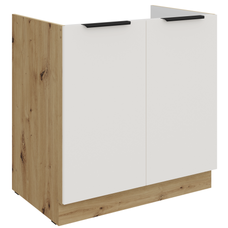 ARKADIA K3 Spülenunterschrank 80 ZL 2F BB, Unterschrank weiß / Artisan