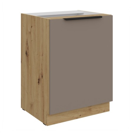 ARKADIA K2 Küchenunterschrank 60D1F BB, Unterschrank Sandgrau / Eiche Artisan