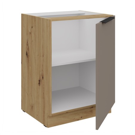 ARKADIA K2 Küchenunterschrank 60D1F BB, Unterschrank Sandgrau / Eiche Artisan