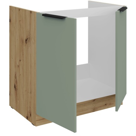 ARKADIA K1 Spülenunterschrank 80 ZL 2F BB, Aquamarine / Eiche Artisan