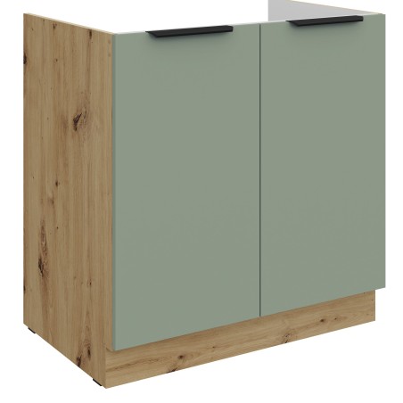 ARKADIA K1 Spülenunterschrank 80 ZL 2F BB, Aquamarine / Eiche Artisan