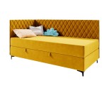 Einzelbett 90x200 cm, Eckbett mit Bettkasten und Matratze, ANABELLA 2M