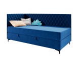 Stilvolles Bett 100x200 cm mit L-förmigem Design, Bettkasten, BONELL-Matratze, ANABELLA 2M